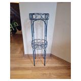 Decorative Blue Metal Plant Stand Decorative Blue Metal Plant Stand