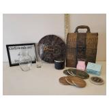 Triple Wine Bottle Caddy, Cog Design B/O Wall Clock, "Girlfriends" Wall Decor, Glass/Crystal Vases, Thirsty Stone Coasters, Votives, Wax Melts, & Rue 21 3-Wick Candle