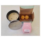 Triple Wine Bottle Caddy, Cog Design B/O Wall Clock, "Girlfriends" Wall Decor, Glass/Crystal Vases, Thirsty Stone Coasters, Votives, Wax Melts, & Rue 21 3-Wick Candle