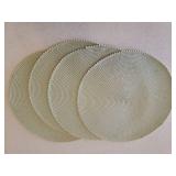 Metal Cottage Candle Lantern, Molded Wall/Over Door Plaque, Gold Serving Tray, Round Placemats, & Wood and Glass Decor