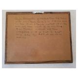 Signed/Framed Miss Kanas Centennial Dollar Bill, Pair of Wall Hanger Flower Jars with Lights, Ceramic Tile Coasters, and Goodwood Teak Serving Tray with Ceramic Insert & Glass Cheese Dome