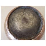 Vintage Hammered Copper Serving Bowl, Pair of Hammered Copper Wine Glass Coolers, Full Apron, Drink Recipe Bar Towel, Woven Condiment/Utensil Caddy, and Wooden Pizza Board