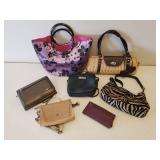 Lot of 6 Purses: Capezio, Travelon, Amanda Smith, and Safe Keeper Wallet