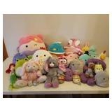 Large Lot of Plush Toys - and Netting Holder Hammock
