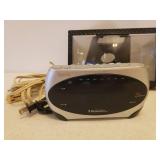 Tablet Screen Magnifier Stand, Emerson Research Smart Set Dual Alarm Clock/Radio, Extension Cord, Wireless Charging Station, and FireEx Smoke Alarm NIB