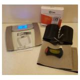 Weight Watchers Bathroom Scale with Manual, iCare Blood Glucose Monitoring System Kit, ProCare Braces, Bally Back Brace Wrap, and Foot Massager Tool