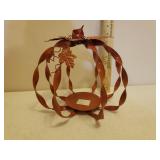 Plush Jack-O-Lantern Pumpkin Treat Bag, NIP Roll of Orange Deco Mesh Ribbon, and Metal Pumpkin Pillar Candle Lantern, Monster Jar Light, Wood Ghost/Pumpkin Train, and Stake Fence Panels