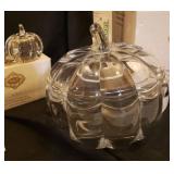 Shannon by Godinger - 24% Lead Crystal - Pumpkin Collection - Salt/Pepper Set & Covered Box - in Original Boxes
