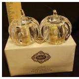 Shannon by Godinger - 24% Lead Crystal - Pumpkin Collection - Salt/Pepper Set & Covered Box - in Original Boxes