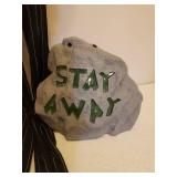 Halloween Wind Sock/Hanger, Glow in the Dark Skeleton, Dog Costumes, Treat Buckets, and B/O Stay Away Sign