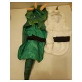 Halloween Wind Sock/Hanger, Glow in the Dark Skeleton, Dog Costumes, Treat Buckets, and B/O Stay Away Sign