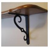 Wood End Table 16in w x 25in D x 21in T and with Wood/Metal Wall Shelf - 35in L x 6.25in D