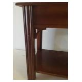 Wood End Table 16in w x 25in D x 21in T and with Wood/Metal Wall Shelf - 35in L x 6.25in D