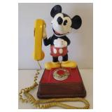 Vintage 1976 "The Mickey Mouse Phone" - Rotary Dial with Original Hand Held Receiver & Cord - Original Stickers/Stamps on Base - 14.75in T x 8.5in W x 8.5in L Base