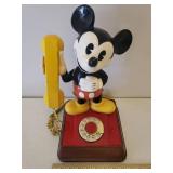 Vintage 1976 "The Mickey Mouse Phone" - Rotary Dial with Original Hand Held Receiver & Cord - Original Stickers/Stamps on Base - 14.75in T x 8.5in W x 8.5in L Base