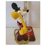 Vintage 1976 "The Mickey Mouse Phone" - Rotary Dial with Original Hand Held Receiver & Cord - Original Stickers/Stamps on Base - 14.75in T x 8.5in W x 8.5in L Base