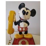 Vintage 1976 "The Mickey Mouse Phone" - Rotary Dial with Original Hand Held Receiver & Cord - Original Stickers/Stamps on Base - 14.75in T x 8.5in W x 8.5in L Base