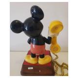 Vintage 1976 "The Mickey Mouse Phone" - Rotary Dial with Original Hand Held Receiver & Cord - Original Stickers/Stamps on Base - 14.75in T x 8.5in W x 8.5in L Base