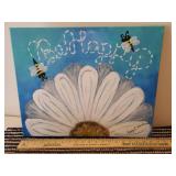 Custom Painted Canvas Art, Storage Bin/Drawer, and Set of 2 Matching Bathroom Rugs