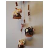 Vintage Framed Print of Toddler Sharing his Bottle with Pigs, Terra Cotta Pig Wind Chime, Ceramic Pig Votive Holder, and Laser Cut Metal Pig Candle Lantern with Corn Cob Taper Candle