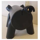 Custom Made HEAVY Black Iron Pig Door Stop/Bank - 12.5in L x 9in T x 9in W