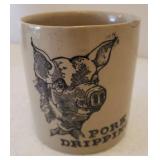 Chef Pig Kitchen Utensil Holder, Ceramic Pig Spoon Rest, and Pork Dripping Crock