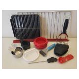 Metal & Plastic Measuring Cups, Burger Presses, Kitchen Tools, KitchenAid Silicone Oven Mitts, Cooling/Backing Racks, and Broiler Pan