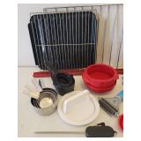 Metal & Plastic Measuring Cups, Burger Presses, Kitchen Tools, KitchenAid Silicone Oven Mitts, Cooling/Backing Racks, and Broiler Pan