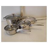 4 Pc Set of Stainless Steel Cookware - with Lids