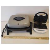 Electric Press Sandwich Maker, 2 Dieters Cookbooks, and GE Electric Skillet