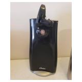 Oster Electric Can Opener with Knife Sharpener, Oster Wine Chiller, Large Red Metal Colander, and Rice Bowl with Spoon