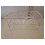 Toastmaster Electric Cool Edge Grill, Navy & Forrest Plates and Saucers, and 2 Coated Metal Shelf Racks