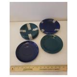 Toastmaster Electric Cool Edge Grill, Navy & Forrest Plates and Saucers, and 2 Coated Metal Shelf Racks