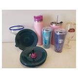 4 Forrest Green FIESTA Bread & Butter/Dessert Plates, and Drink Coolers, Wine Glass and Charm, and Margarita Glass