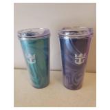 4 Forrest Green FIESTA Bread & Butter/Dessert Plates, and Drink Coolers, Wine Glass and Charm, and Margarita Glass