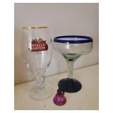 4 Forrest Green FIESTA Bread & Butter/Dessert Plates, and Drink Coolers, Wine Glass and Charm, and Margarita Glass
