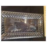 Vintage Fifth Avenue Ltd. "Estate" Pattern 24% Lead Crystal Serving Tray in Original Box - 17in L x 9.5in W