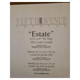 Vintage Fifth Avenue Ltd. "Estate" Pattern 24% Lead Crystal Serving Tray in Original Box - 17in L x 9.5in W
