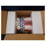 Vintage 2002 FITZ & FLOYD Patriotic Piggy Bank in Original Box - Americana Flag Design, Donations of Sales went toward 9/11 Children