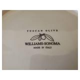 Vintage Williams-Sonoma "Tuscan Olives" Pattern Salad Service Set - Large Serving Bowl & 4 Individual Salad Bowls - Made in Italy