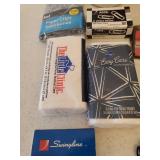 Home Office Supplies, Kleenex Travel Packs, and Bottle of Women