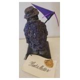 Wichita Artist Babs Mellor - Vintage Signed Sculpture - KSU "Send Me In Coach" - on Base with Brass Plaque - 10in T