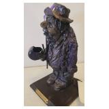 Wichita Artist Babs Mellor - Vintage Signed Sculpture - KSU "Send Me In Coach" - on Base with Brass Plaque - 10in T