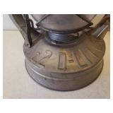 Antique DIETZ D-LITE No. 2 Oil Lamp with Original Dietz Glass Globe - 7.5in W x 7.5in D x 17.5in T