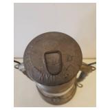 Antique DIETZ D-LITE No. 2 Oil Lamp with Original Dietz Glass Globe - 7.5in W x 7.5in D x 17.5in T