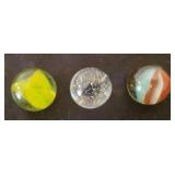 Lot of 6 Antique Glass Shooter Marbles