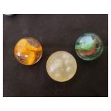 Lot of 7 Antique Glass Shooter Marbles