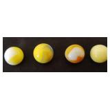 Collection of 8 Antique Yellow Tone Small Size Glass Marbles