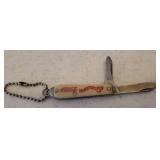 Antique Coca-Cola Double Blade Key Chain Pen Knife - Bakelite Handle/Case - 2.25in L Closed - by Colonial