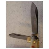 Antique Coca-Cola Double Blade Key Chain Pen Knife - Bakelite Handle/Case - 2.25in L Closed - by Colonial